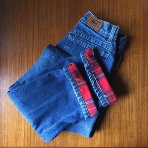 LL Bean vintage women’s flannel lined jeans